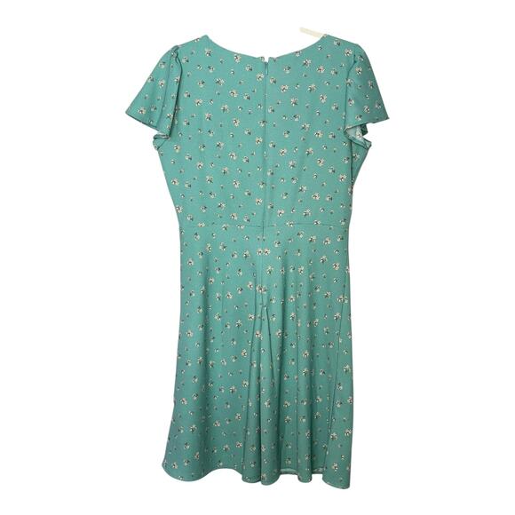 Levi’s Skylar Flutter Sleeve Mini Dress Large Green Floral Boho Cottagecore NWT - Picture 9 of 10